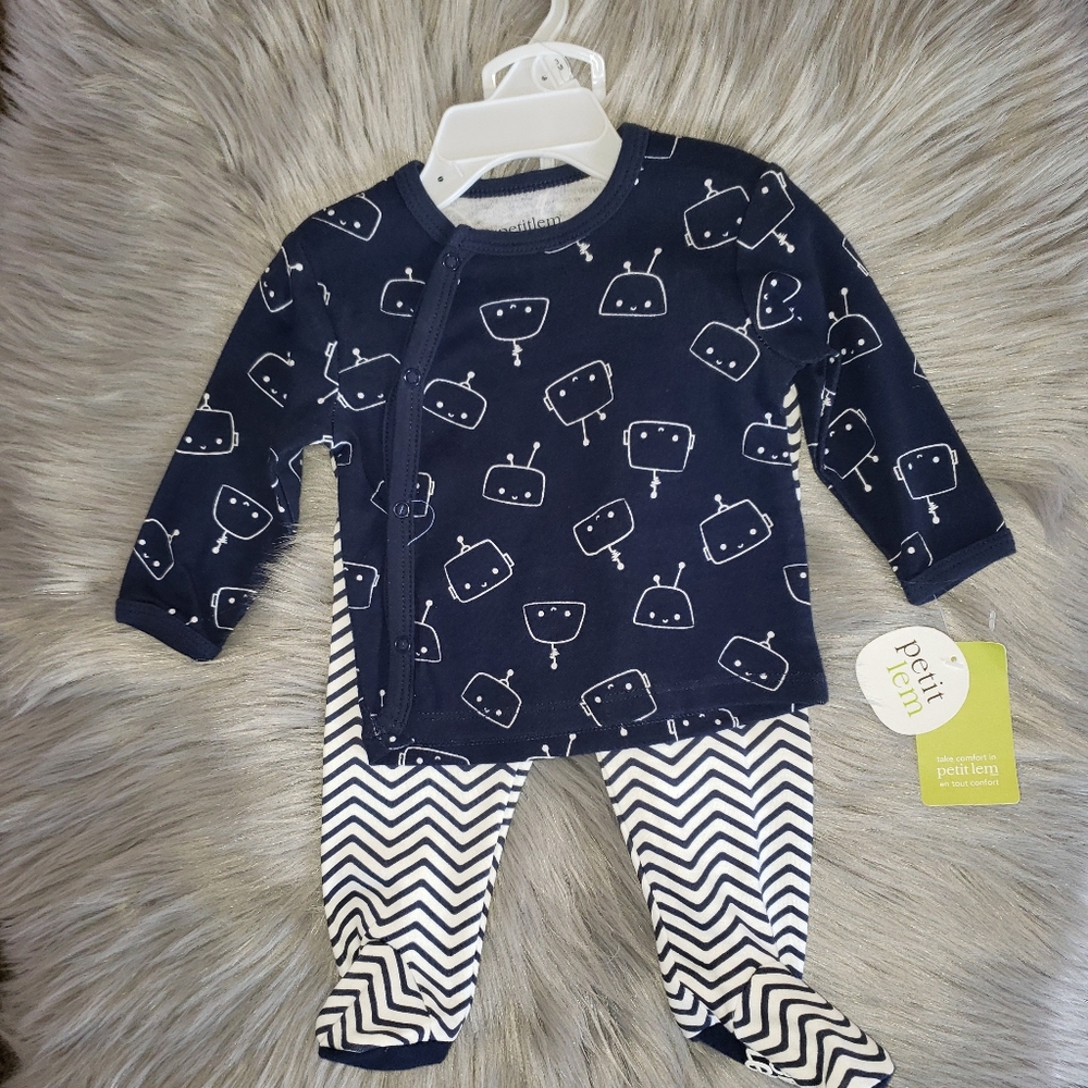 Petit lem baby boy long sleeve 2-piece pajama set